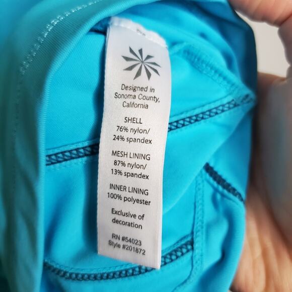 Athleta Energy Tank Top Built In Bra Teal Women's Size Small - Picture 9 of 16